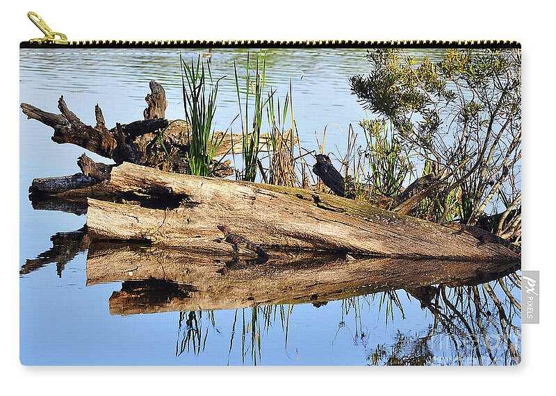 Alligator Zip Pouch featuring the photograph Swamp Scene by Al Powell Photography USA