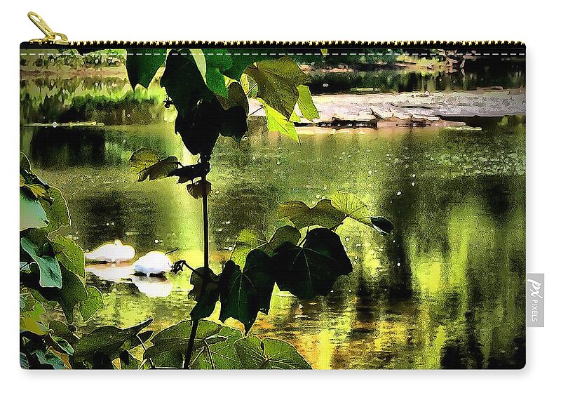 Animals Zip Pouch featuring the photograph Swan Dive by Robert McCubbin