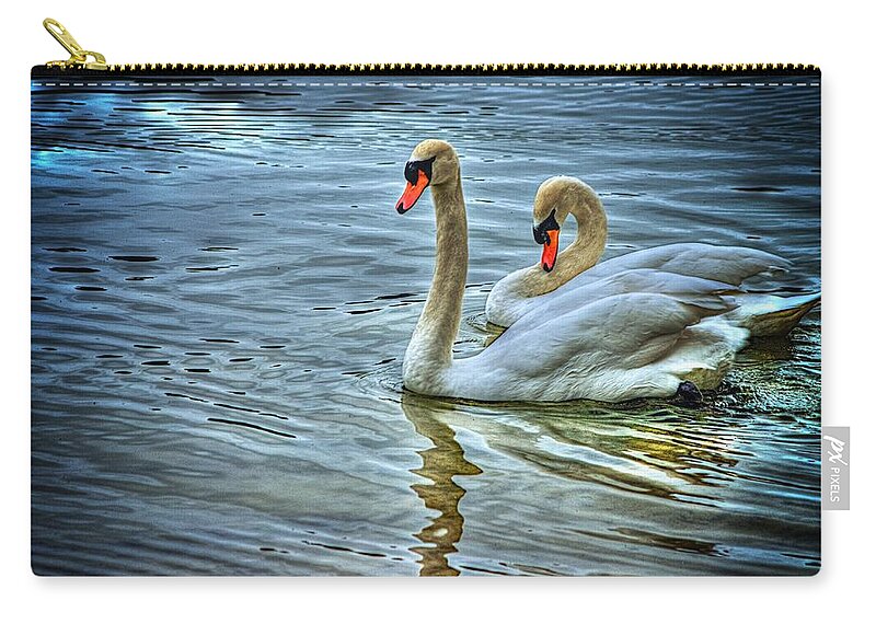 Swans Zip Pouch featuring the photograph Swan song by Dennis Baswell