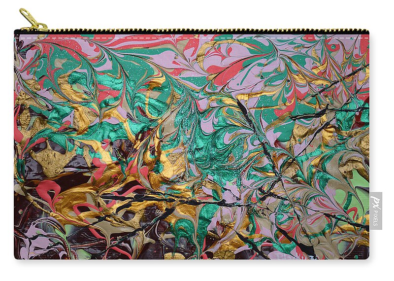 Vibrant Abstract Zip Pouch featuring the painting Sweet Confection by Donna Blackhall