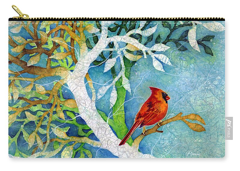Cardianl Zip Pouch featuring the painting Sweet Memories I by Hailey E Herrera