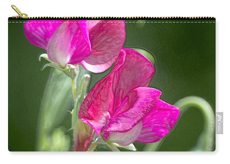 Sweet Peas Zip Pouch featuring the photograph Sweet Peas by Sharon Talson