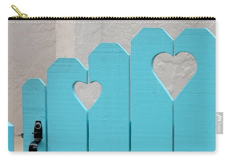 Hearts Zip Pouch featuring the photograph Sweetheart Gate by Art Block Collections