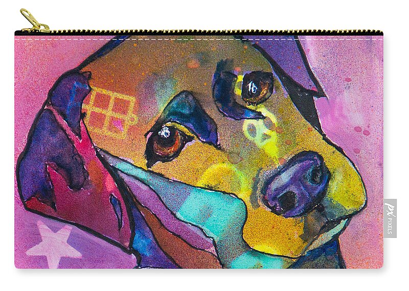 Labrador Retriever Zip Pouch featuring the painting Sweetie by Roger Wedegis