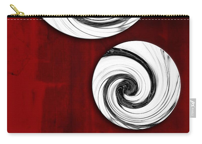 Abstract Zip Pouch featuring the digital art Swirling Round by Shawna Rowe