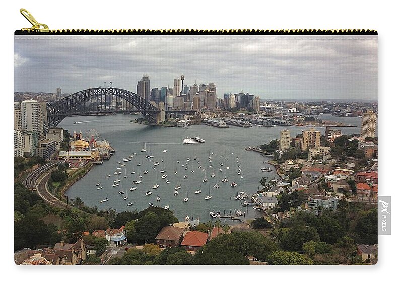 Treetop Zip Pouch featuring the photograph Sydney Harbour Bridge by Jowena Chua