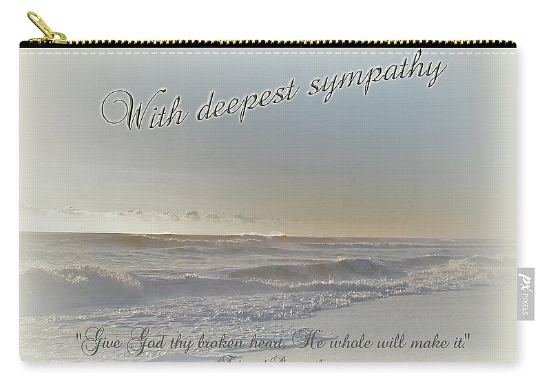 Sympathy Zip Pouch featuring the photograph Sympathy Greeting Card - Ocean After Storm by Carol Senske