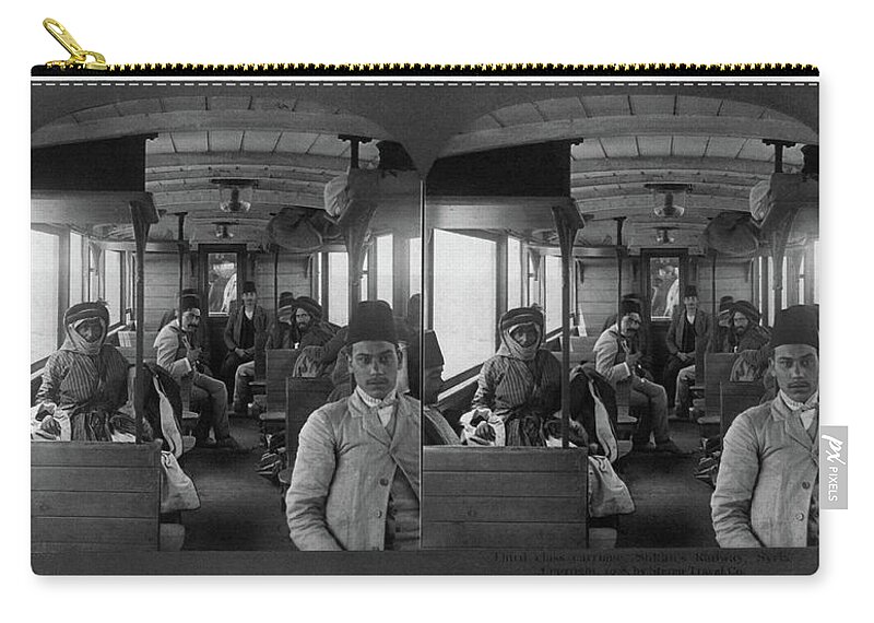 1908 Zip Pouch featuring the painting Syria Train, C1908 by Granger