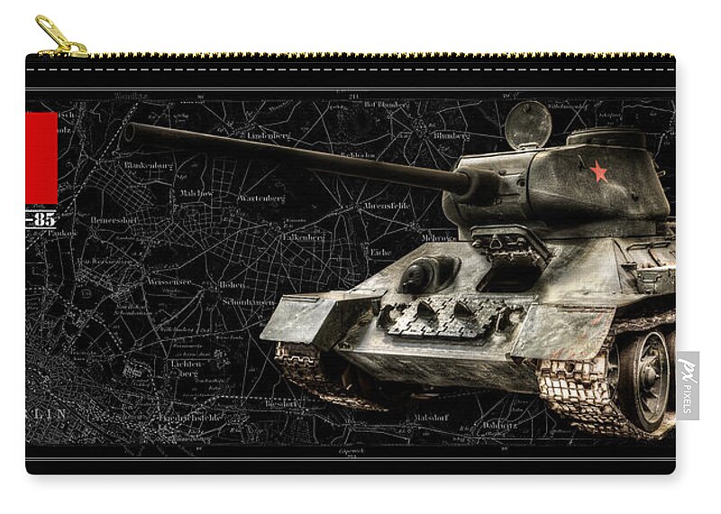 T-34-85 Carry-all Pouch featuring the photograph T-34 Soviet Tank BK BG by Weston Westmoreland