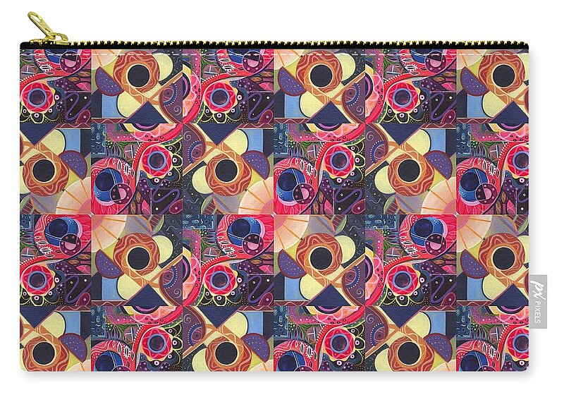 Abstract Zip Pouch featuring the painting T J O D Tile Variations 13 by Helena Tiainen