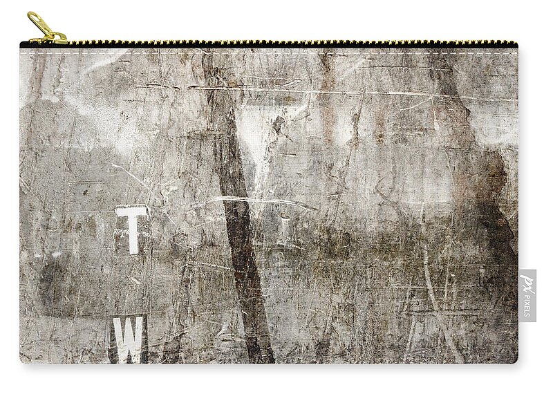 Grunge Zip Pouch featuring the photograph T W by Carol Leigh
