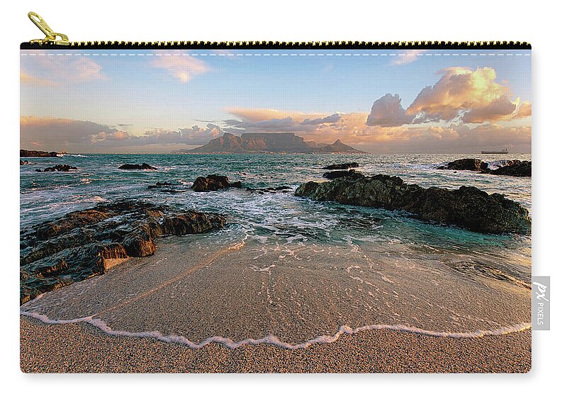 Tranquility Zip Pouch featuring the photograph Table Mountain Wave Fan by Paul Bruins Photography