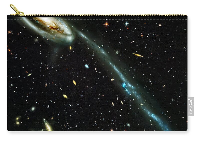 Universe Zip Pouch featuring the photograph Tadpole Galaxy by Jennifer Rondinelli Reilly - Fine Art Photography