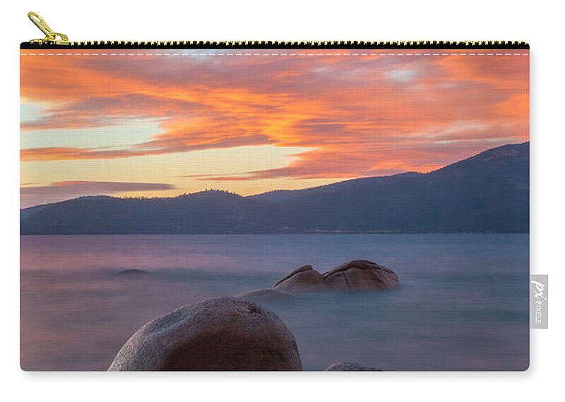 Landscape Zip Pouch featuring the photograph Tahoe Burning by Jonathan Nguyen