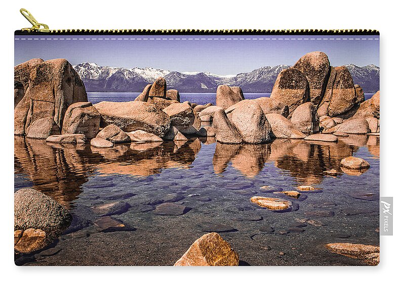 Tahoe Zip Pouch featuring the photograph Tahoe Reflections by Steven Bateson