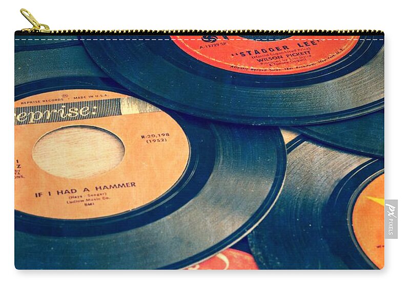45s Carry-all Pouch featuring the photograph Take Those Old Records Off The Shelf by Edward Fielding