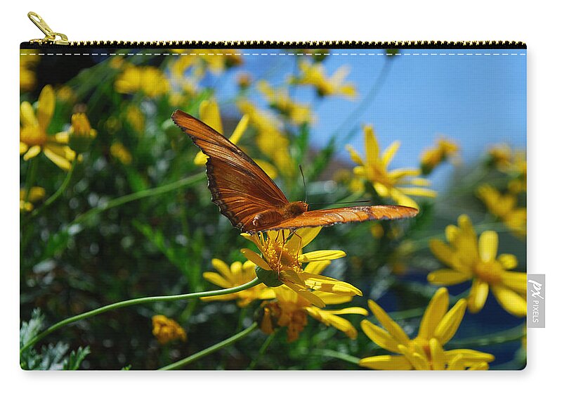 Becky Furgason Zip Pouch featuring the photograph #thereisenoughbreezeinthisfantokeepmecool by Becky Furgason