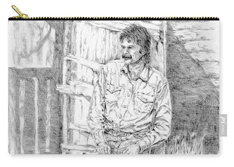 Barn Zip Pouch featuring the painting Taking a Break by Mary Haley-Rocks