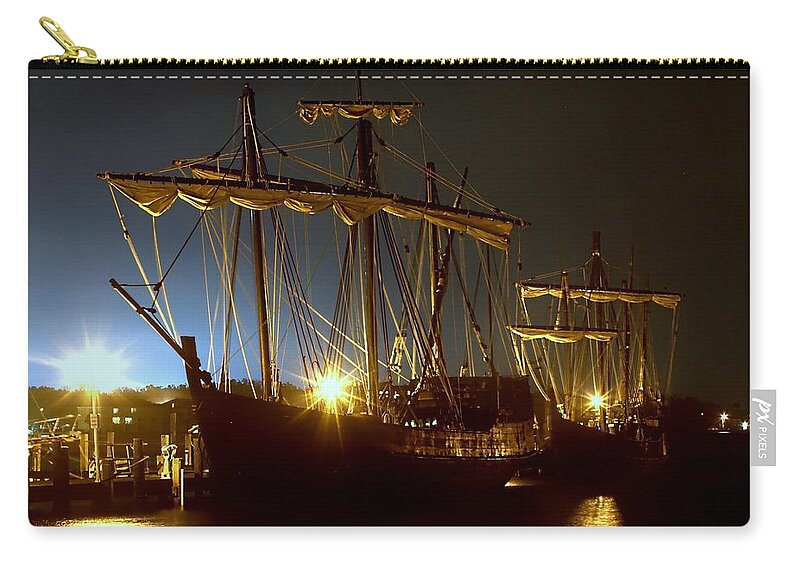 Nina Zip Pouch featuring the photograph Tall Ships by Debra Forand