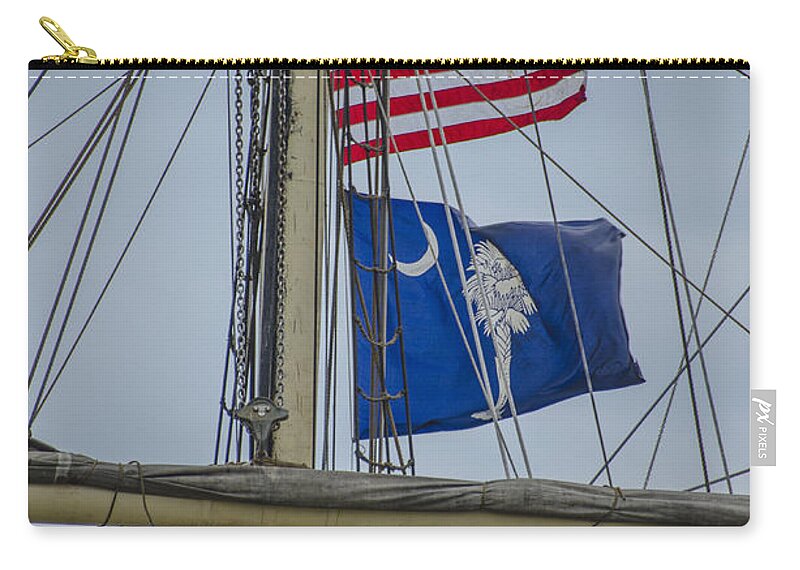 Tall Ships Zip Pouch featuring the photograph Tall Ships Flags by Dale Powell