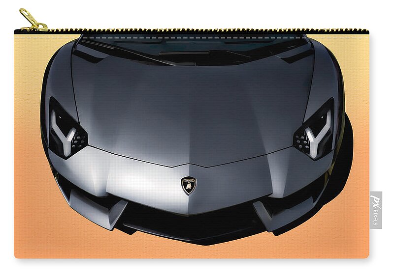 Lamborghini Zip Pouch featuring the digital art Tangentador by Douglas Pittman