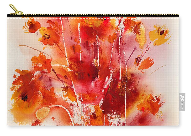 Flowers Zip Pouch featuring the painting Tangerine Tango by Hailey E Herrera