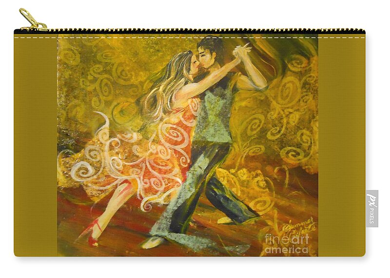 Tango Zip Pouch featuring the painting Tango Flow by Summer Celeste