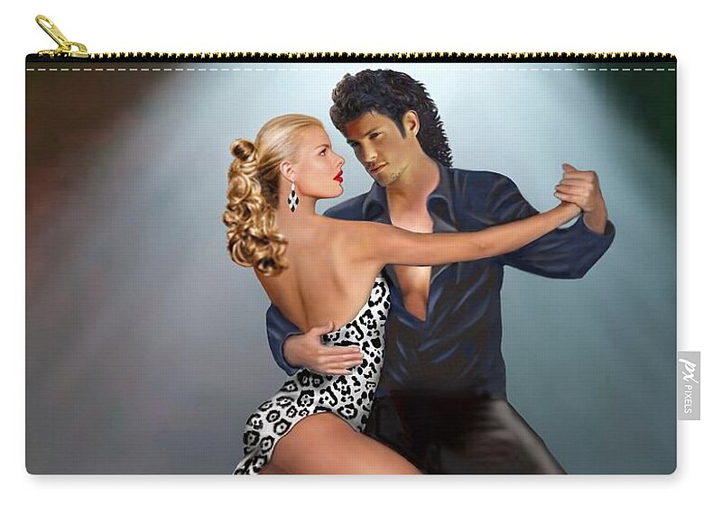 Tango Zip Pouch featuring the digital art Tango - The Passion by Glenn Holbrook