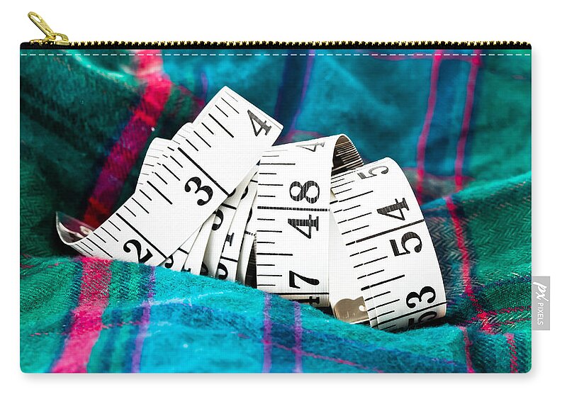 Apparel Zip Pouch featuring the photograph Tape measure by Tom Gowanlock