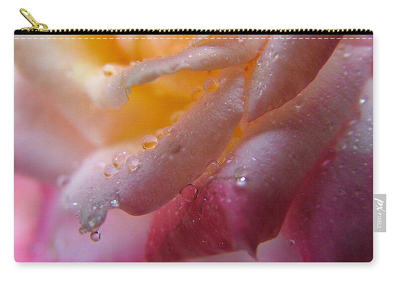 Rose Zip Pouch featuring the photograph Teardrop of a Rose by Kathy Churchman