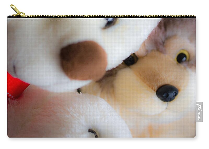 Faces Zip Pouch featuring the photograph Teddy Bears - Foxes - Stuffed Animals by Marie Jamieson
