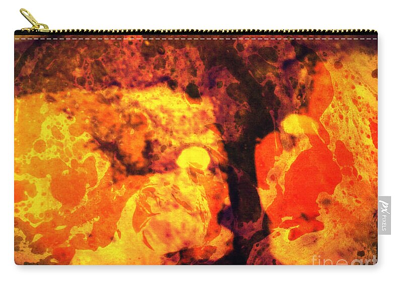 Abstract Zip Pouch featuring the mixed media Teit by Daniel Brummitt