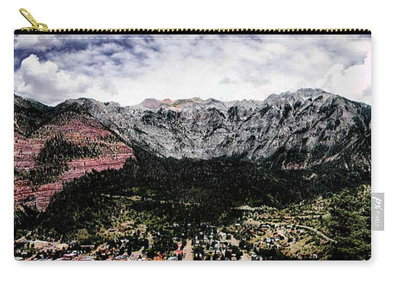 Telluride Zip Pouch featuring the photograph Telluride From the Air by Lucy VanSwearingen