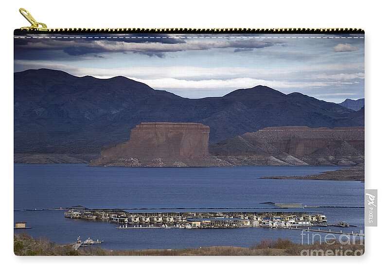 Lake Mead National Recreation Area Zip Pouch featuring the photograph Temple Bar Marina by Mark Newman