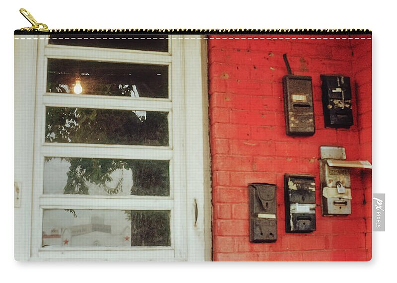 Front Porch Zip Pouch featuring the photograph Tenant Porch by Robert VanDerWal
