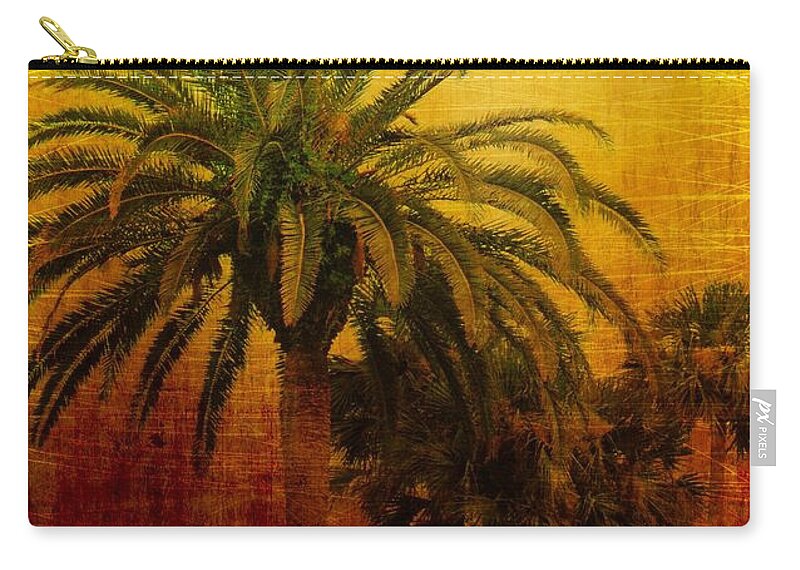 Palm Trees Zip Pouch featuring the digital art Tequila Sunrise by Jan Amiss Photography