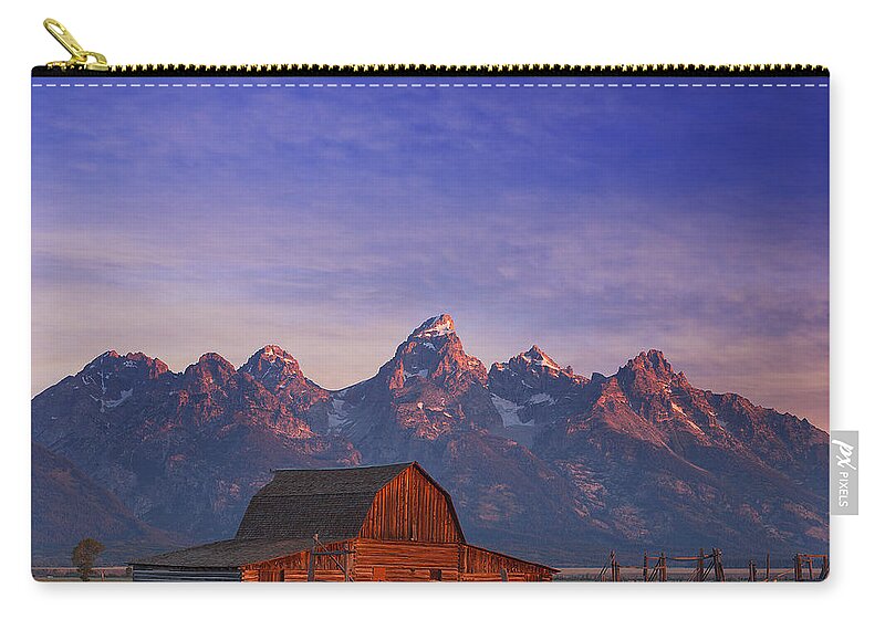 Tetons Zip Pouch featuring the photograph Teton Sunrise by Darren White