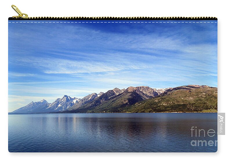 Tetons By The Lake Zip Pouch featuring the photograph Tetons By The Lake by Ausra Huntington nee Paulauskaite