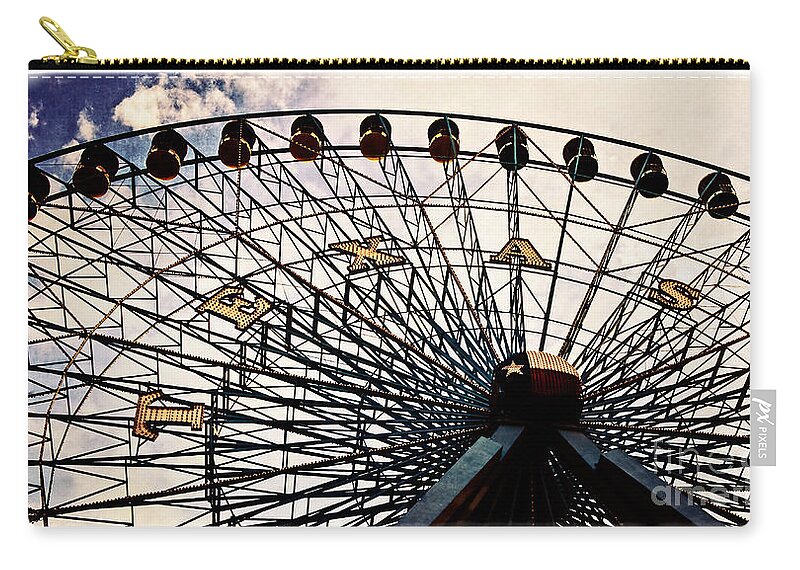 Amusement Zip Pouch featuring the photograph Texas Star by Charles Dobbs