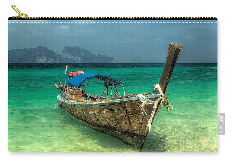 Thailand Zip Pouch featuring the photograph Thai Boat by Adrian Evans