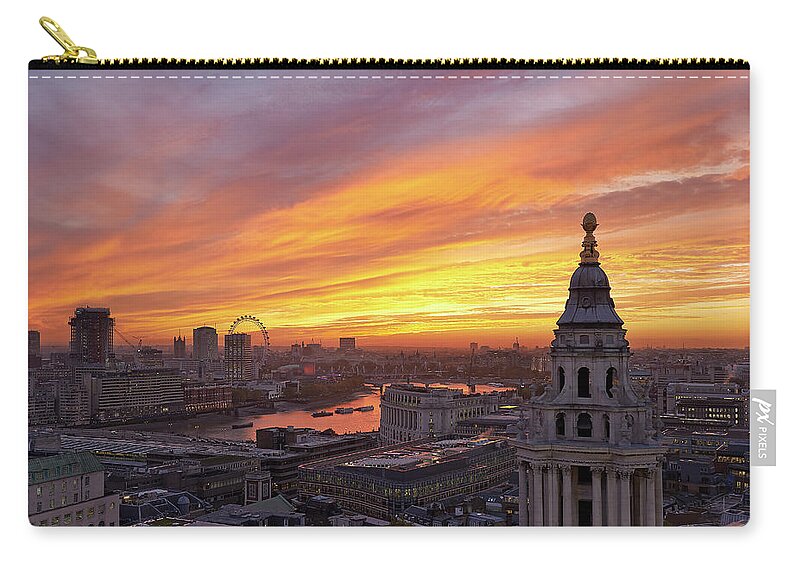 Outdoors Zip Pouch featuring the photograph Thames At Sunset by John Lamb