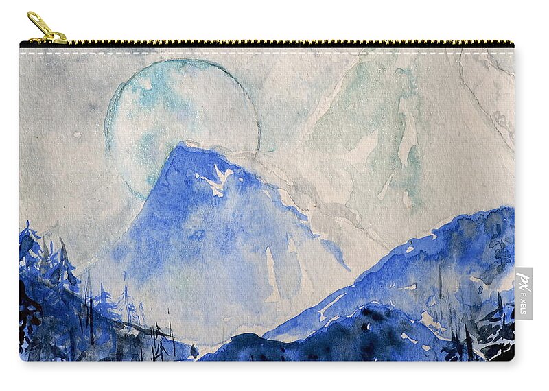 That Strange Frozen Place Where You Keep What Is Left Zip Pouch featuring the painting That Strange Frozen Place Where You Keep What Is Left by Beverley Harper Tinsley