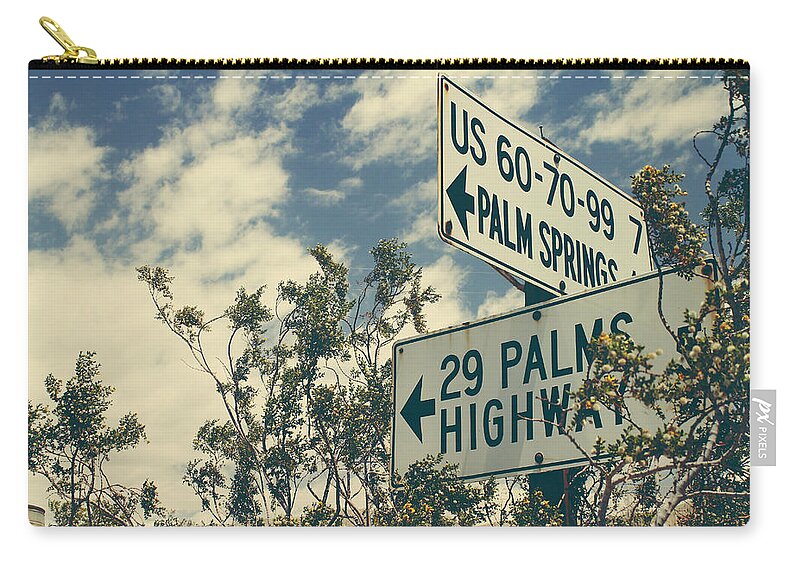 Signs Zip Pouch featuring the photograph Thattaway by Laurie Search