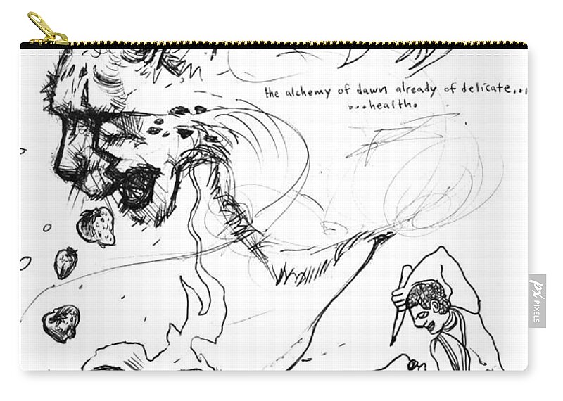 Ink Zip Pouch featuring the drawing The Alchemy of Dawn by John Ashton Golden