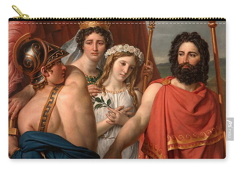 Jacques-louis David Zip Pouch featuring the painting The Anger of Achilles by Jacques-Louis David