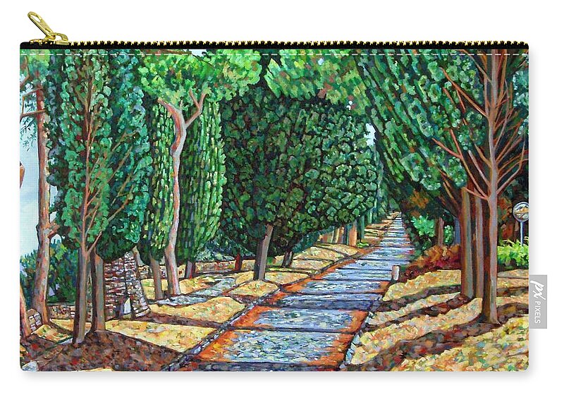 The Appia Antica Zip Pouch featuring the painting The Appia Antica by Noel Paine