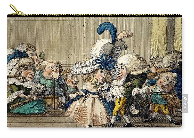 The Ball Zip Pouch featuring the drawing The Ball, C.1790 by Carlo Lasinio