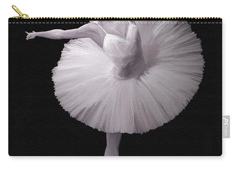 Ballerina Zip Pouch featuring the painting The Ballerina by Angela Stanton