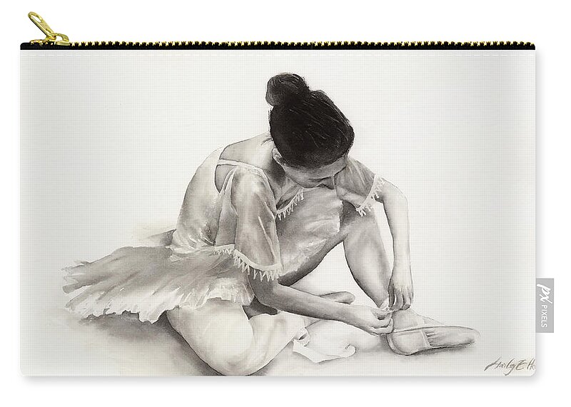 Dancer Zip Pouch featuring the painting The Ballet Dancer by Hailey E Herrera
