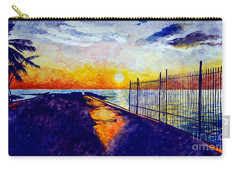 Bay Zip Pouch featuring the painting The Bay by Christopher Shellhammer